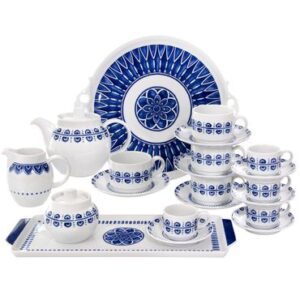 Aparelho de cha/ cafe e patisserie 13 pecas porcelana azure Vista Alegre