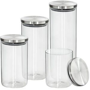 Potes borossilicato 04 pecas 1,7l/ 1,3l/ 01l/ 0,7l