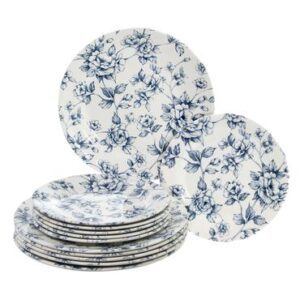 Aparelho De Jantar 12 Peças Em Faiança - Buff Beauty Blue La Ville Casa