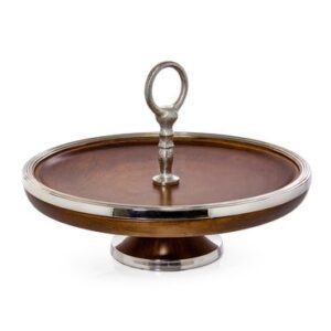 Prato bolo madeira beaded 30x21,5cm laville